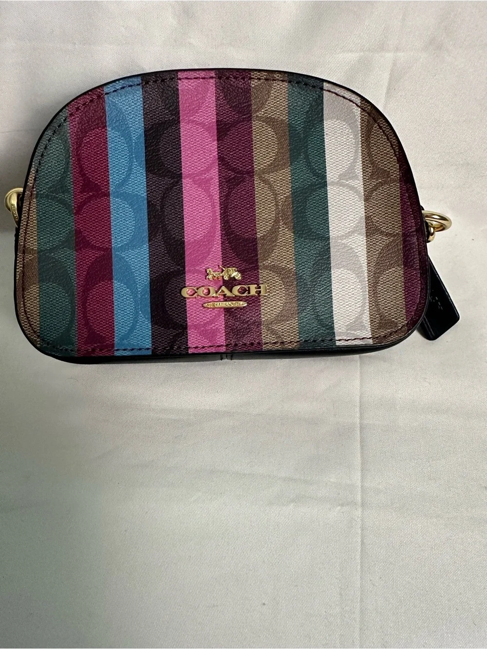 COACH Multicolor Stripe Signature Canvas Crossbody Bag